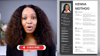 How to create a professionallooking CVResume in few minutes  South Africa YouTuber [upl. by Aural]