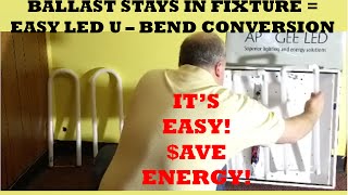 LED U Bend Retrofit WITHOUT Ballast Bypass 2x2 Conversion of Fluorescent U Bent  Ballast Compatible [upl. by Medin]