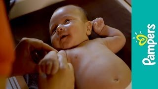 Baby Care Tips Massaging a Newborn [upl. by Nnalorac]