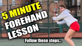 Intermediate Tennis Lesson  How to Hit the Perfect Forehand in 3 Steps [upl. by Eiltan]