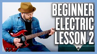 Beginner Electric Guitar Lesson 1 FINGER POWER CHORDS [upl. by Ahsiekit]