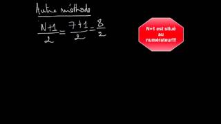 Calcul de la médiane avec un effectif total impair [upl. by Ahselrac]