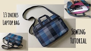 13 inches Laptop Bag Sewing Tutorial  Bag diy [upl. by Kronfeld]