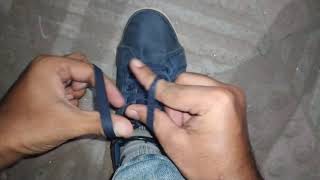 Jutar fita badha slow motion জুতার ফিতা বাধা শিখুন সবচেয়ে সহজ উপায়ে  how to tie shoe lace [upl. by Rosse]