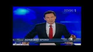 Wodzirej Wojtek Nikoniuk w TVP1 Wiadomości  główne wydanie  16052012 [upl. by Hakon]