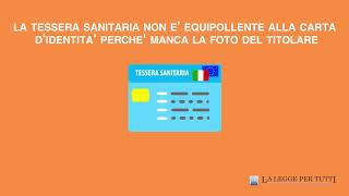 La tessera sanitaria vale come documento di identità [upl. by Halbeib235]