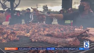 Street vendor battle in Fontana [upl. by Llerod]