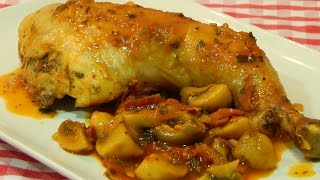 Receta fácil de pollo a la cazadora [upl. by Aleibarg738]