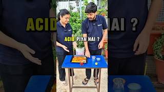 Mam ko Acid पिला दिया 🤫😱 Chemistry की जादूई TRICK से 😎 shorts science experiment funny viral [upl. by Llerret]