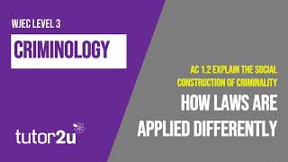 How Laws are Applied Differently  WJEC Criminology  Unit 2  AC 12 Revision [upl. by Yran]