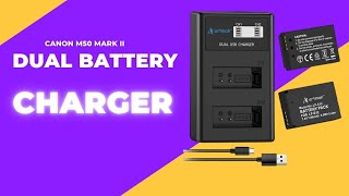 Dual Battery Charger for Canon M50 Mark II Mirrorless Camera  How to Improve LPE12 Battery Backup [upl. by Auria]