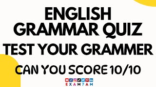 Mixed English Grammar Quiz CAN YOU SCORE 1010 [upl. by Bartholomew]