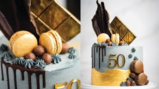 How to Make a Masculine 50th Birthday Cake [upl. by Trilby]