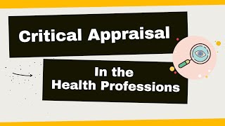 Critical Appraisal of Research Evidence in the Health Professions [upl. by Chamkis]