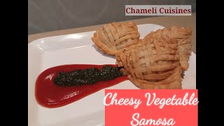 Cheesy Vegetable Samosa  Trendy net Samosa  Easy Snacks recipe [upl. by Ridgley]