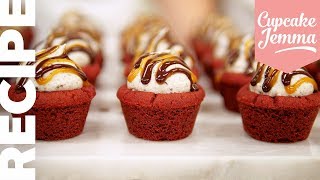 Red Velvet Volcano Cookie Cup Recipe amp Tutorial  Cupcake Jemma [upl. by Kcirdnek]