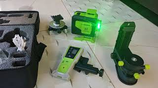 Nível a Laser 16 Linhas Huepar 904DG  Detector HueparLR8RG [upl. by Brear]