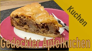 Omas gedeckter Mürbeteig Apfelkuchen mit Zimt und Walnüssen [upl. by Ozmo]