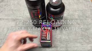 22250 Reloading  50 gr Vmax and RL15Varget [upl. by Dareg293]