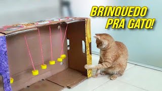 Como fazer brinquedo para gato  FEITO DE PAPELÃO [upl. by Maribel463]