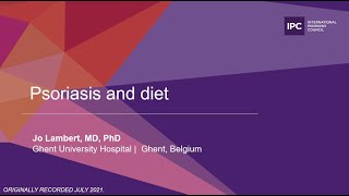 Psoriasis and diet  Jo Lambert MD PhD  Belgium [upl. by Fermin405]