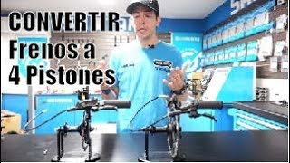 CONVERTIR FRENOS SHIMANO A 4 PISTONES [upl. by Pazice631]