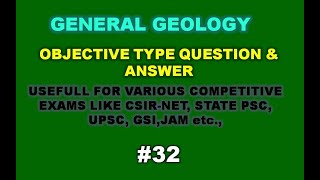 Objective Geology – General Geology MCQs 32 [upl. by Remot]