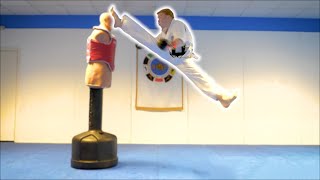 Taekwondo Training on the BOB XL  Martial Arts Kicking Sampler  Ginger Ninja Trickster [upl. by Anidam]