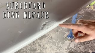 Professional surfboard DING REPAIR  Quick video [upl. by Einwahs]