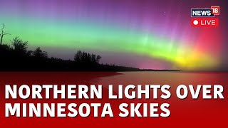 Northern Lights LIVE  Northern Lights In Minnesota As A Strong Solar Storm Is Hitting Earth  N18L [upl. by Selig730]