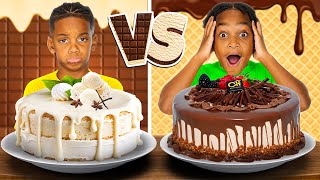 CHOCOLATE VS VANILLA FOOD CHALLENGE [upl. by Yrruc]