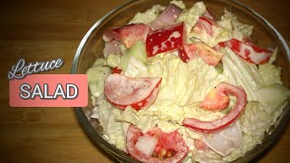 Easy Lettuce Salad Recipe  Lettuce salad with mayonnaise  Green Salad  Mixed vegetable salad [upl. by Nidnerb]