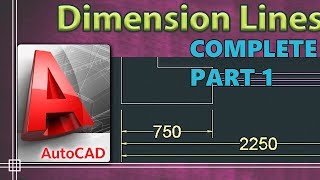 Autocad 2018  Dimension lines complete tutorial PART 1 [upl. by Brenda30]