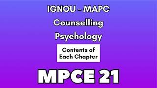 What will you study in MPCE 21 Counselling Psychology [upl. by Florencia]