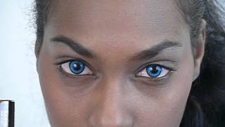 RainbowComplete OCEAN BLUE colored contact lenses by FineampClear [upl. by Aritak]