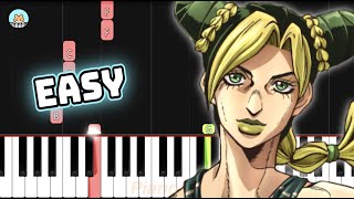 JoJo Part 6 Stone Ocean  quotJolynes Themequot Trailer Ver  EASY Piano Tutorial amp Sheet Music [upl. by Olaznog]