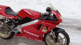 Cagiva mito 125 swap 165 polini in the snow [upl. by Aimas]