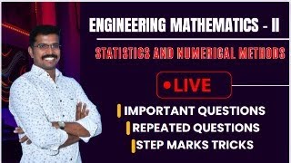 Important questions of Engineering Mathematics II  Statistics and Numerical Methods in Tamil [upl. by Vite]