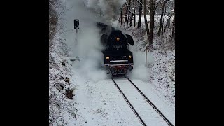 Dampfzug im Vogtland 35 10971 bei Falkenstein🚝⚠🚝 [upl. by Eelydnarb]