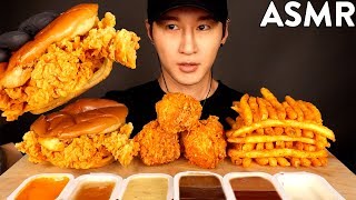 ASMR POPEYES CHICKEN SANDWICH FRIED CHICKEN amp FRIES MUKBANG No Talking EATING SOUNDS [upl. by Alemat65]