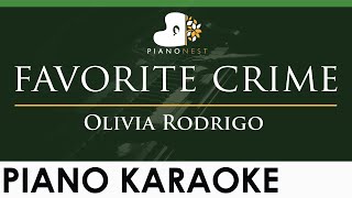 Olivia Rodrigo  favorite crime  LOWER Key Piano Karaoke Instrumental [upl. by Ralina]