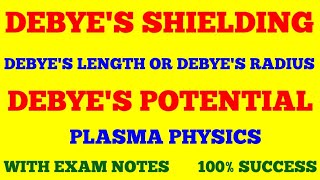 DEBYES SHIELDING DEBYES LENGTH amp DEBYES POTENTIAL  PLASMA PHYSICS  WITH EXAM NOTES [upl. by Artined]