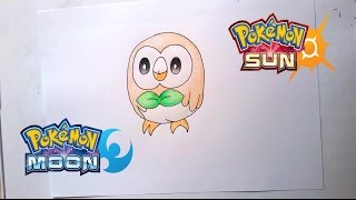 Wie zeichnet man BAUZ  ROWLET  Pokemon Tutorial [upl. by Frodina]