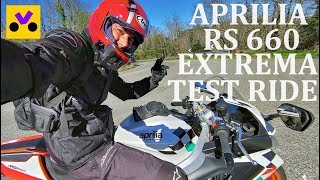 Aprilia RS 660 Extrema  Test Ride [upl. by Atilrac37]