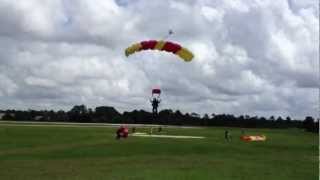 Multiple skydivers landing in high wind [upl. by Adnyleb]