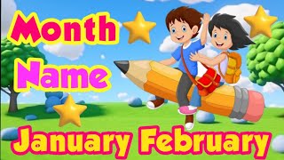 Month of the year song Month Name English mein Month Name year Name song [upl. by Mowbray]