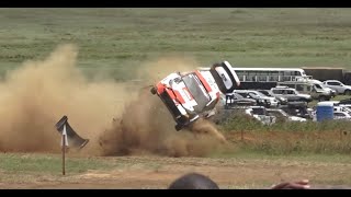 Katsuta crash at WRC Safari Rally Kenya 2023 [upl. by Ayrotal]