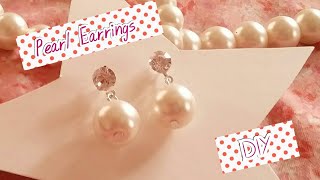 Small Pearl Earrings Making at Home  Handmade Jewelry Tutorial  Ons DIY [upl. by Nagey831]