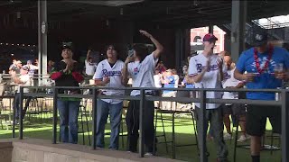 Rangers fans celebrate first playoff series win since 2011 [upl. by Danete]