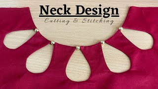 सुन्दर नैक डिजाइन  Drop Neck design  Cutting and stitching [upl. by Glenn]